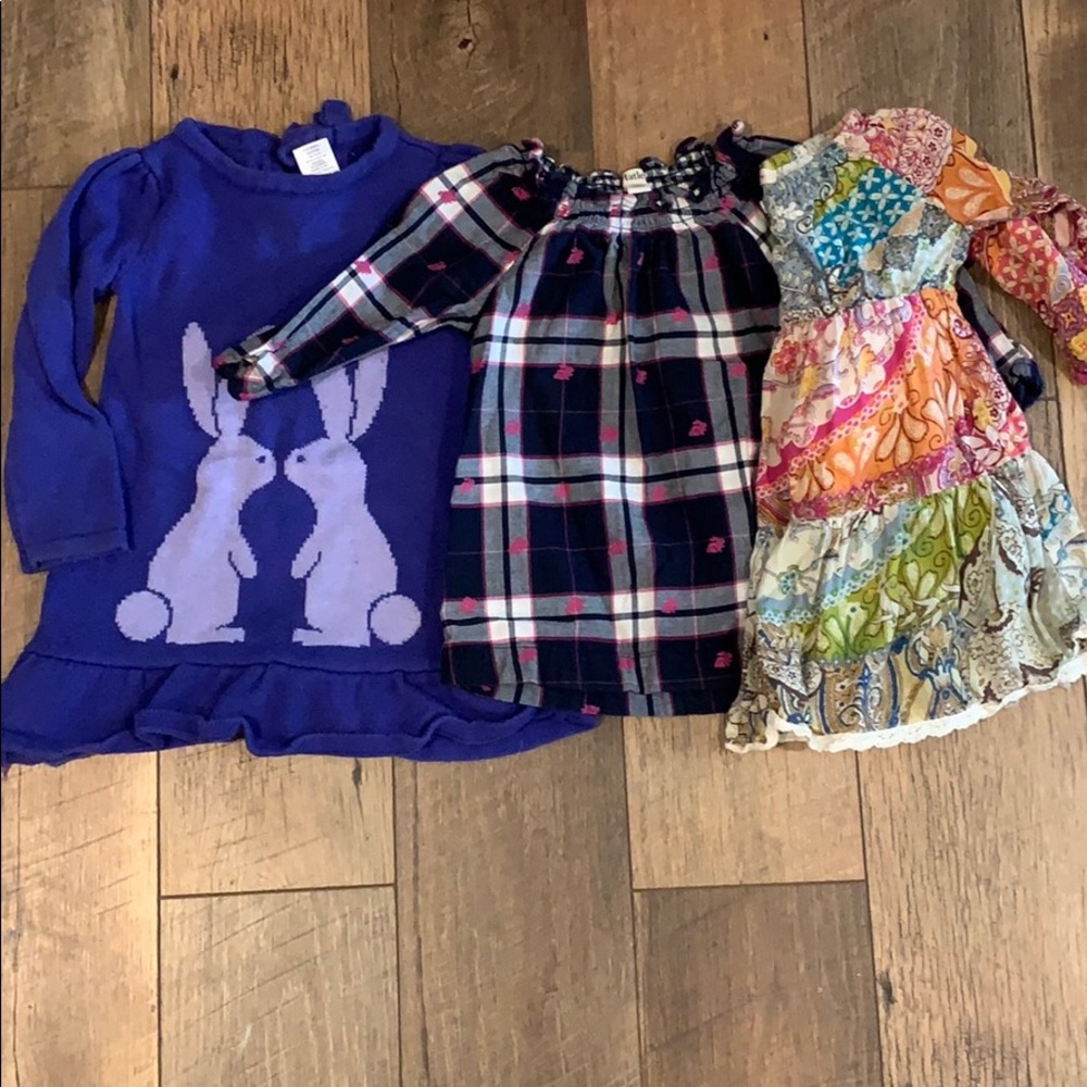 2t 24m girls winter dress plaid bunny hatley